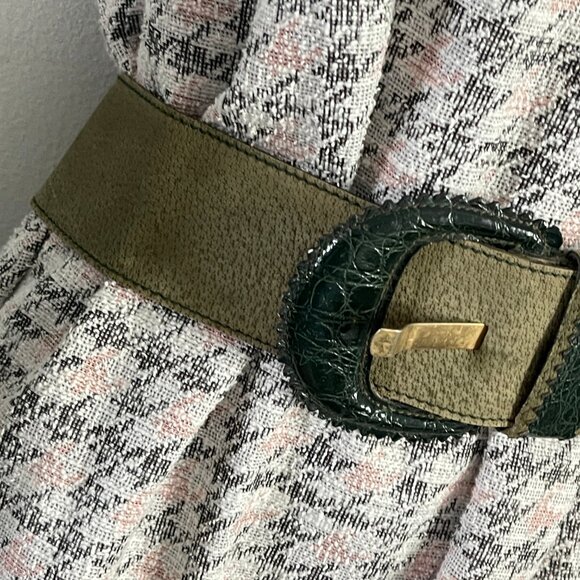 AXCESS green belt Vintage belt Women's wide belt Leather belt size L Fashion bel - Picture 2 of 12